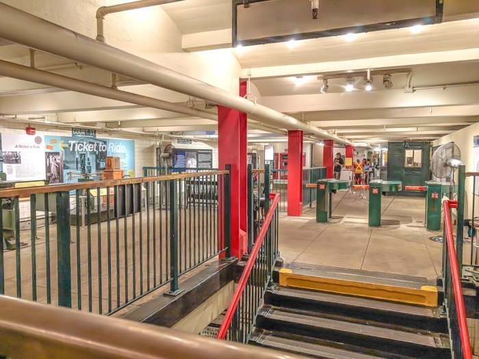 Lobby entrance of Brooklyn's New York Transit Museum // Underground and Underrated | The best New York City museum you've never heard of | New York City hidden gem | #NewYorkCity #museum #transitmuseum #brooklyn #nycmuseum #traveltip #timebudgettravel 