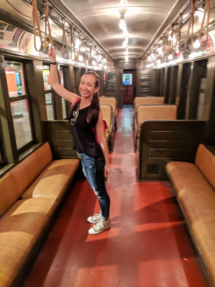 Vintage subway cars at Brooklyn's New York Transit Museum // Underground and Underrated | The best New York City museum you've never heard of | New York City hidden gem | #NewYorkCity #museum #transitmuseum #brooklyn #nycmuseum #traveltip #timebudgettravel
