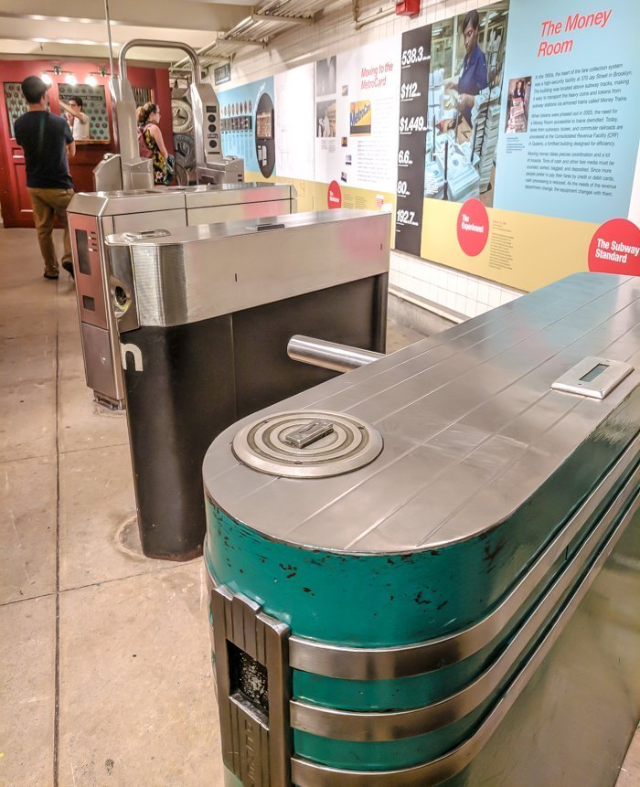 Vintage turnstiles at Brooklyn's New York Transit Museum // Underground and Underrated | The best New York City museum you've never heard of | New York City hidden gem | #NewYorkCity #museum #transitmuseum #brooklyn #nycmuseum #traveltip #timebudgettravel