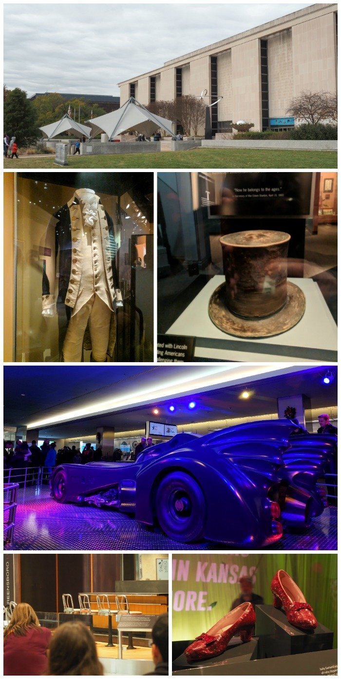 Smithsonian National Museum of American History| Star Spangled Banner, Dorothy's ruby slippers, George Washington's uniform, Abraham Lincoln's top hat, the Batmobile, Greensboro lunch counter | A Jam-Packed 3 Days in Washington DC Itinerary for First Time Visitors | #washingtondc #timebudgettravel #USA