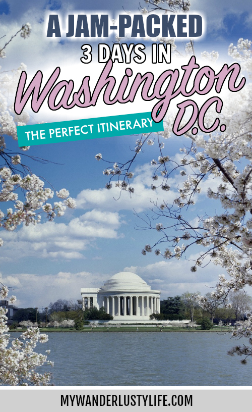 jam-packed Washington DC itinerary pin