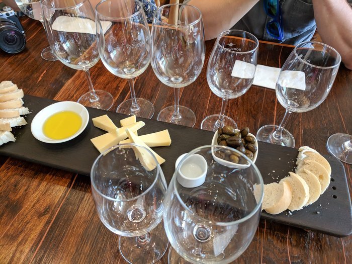 Our glasses at Bodegas RE winery | Wine Tasting in Chile: Casablanca vs. Maipo Valley | How to decide where to go wine tasting in Chile | Casablanca valley wineries | #chile #wine #winetasting #vineyard #bodegasre #casablanca 