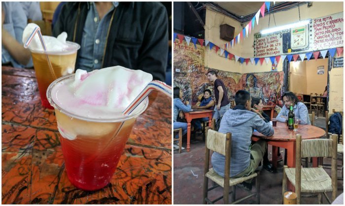 How to Spend One Week in Chile and Cover All the Bases | Trying the signature Terremoto drink at the famous La Piojera dive bar #chile #whattodoinchile #weekinchile #lapiojera #terremoto