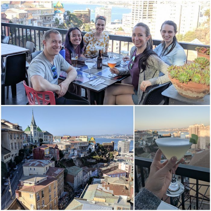 How to Spend One Week in Chile and Cover All the Bases | Dinner and pisco sours in Valparaiso at restaurant Hotel Fauna #chile #valpo #aerialviews #valparaiso #whattodoinchile #weekinchile #piscosour