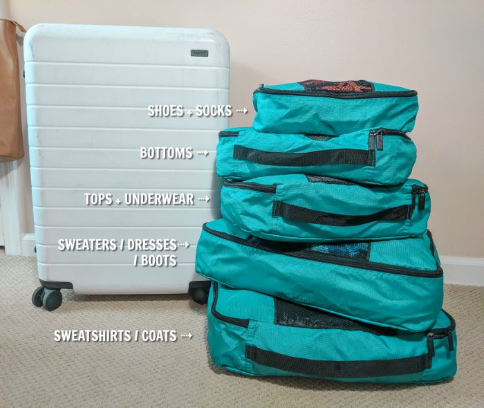 I will never travel without packing cubes again. Best way to organize your suitcase and your trips. I use TravelWise. #traveltips #packingtips #travelhacks