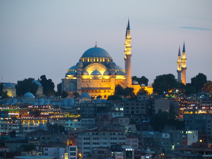 view of new mosque, istanbul turkey