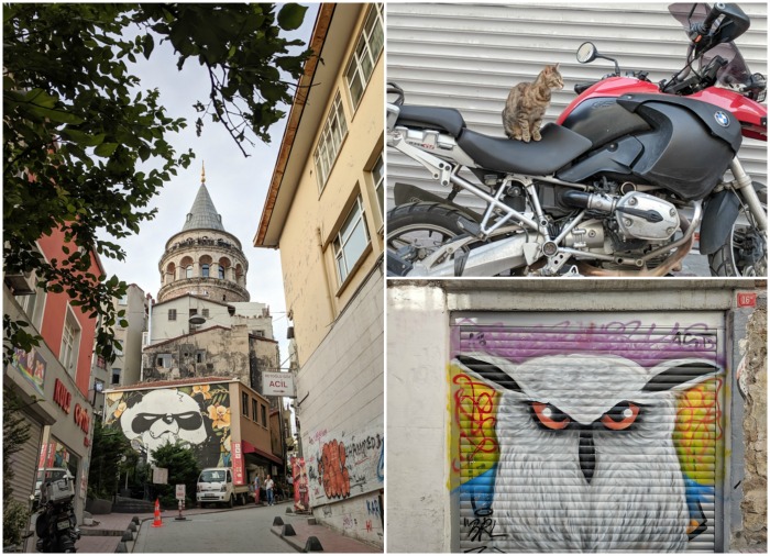 Street art and street cats, Where to Stay in Istanbul, Turkey: Hotel Momento Golden Horn in Beyoglu / Karakoy. #istanbul #turkey #goldenhorn #wheretostay #hotelreview #hotelmomento #traveltips #beyoglu #karakoy