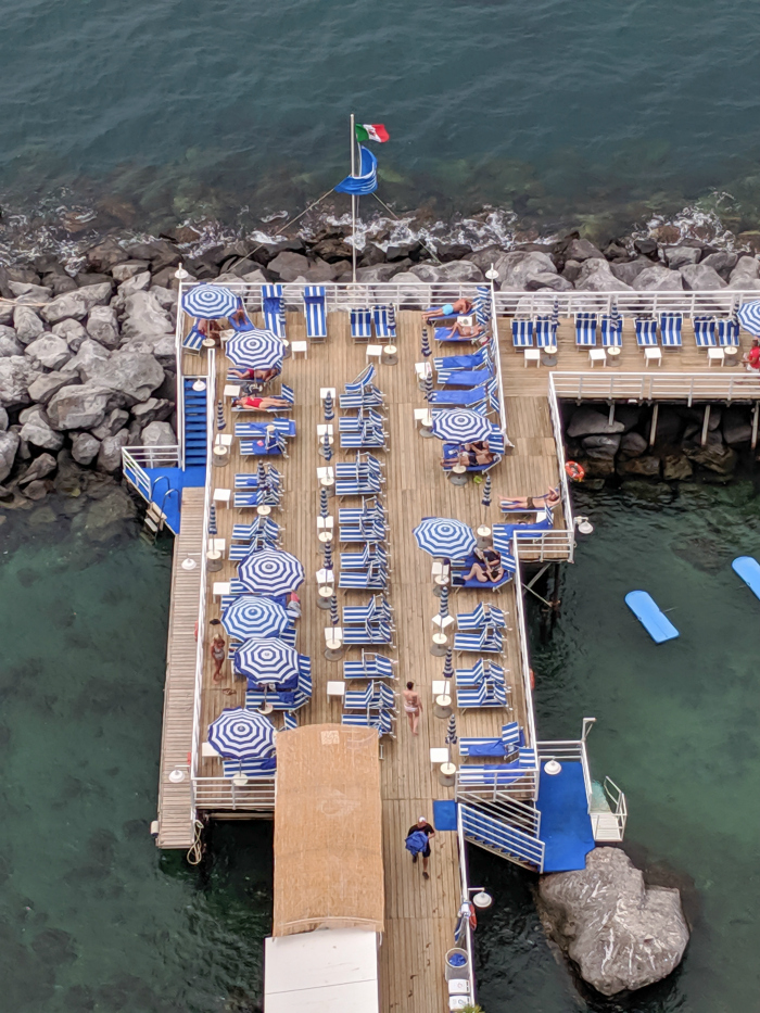 5 days in Sorrento, Italy + the Amalfi Coast | Where to stay in Sorrento, Grand Hotel Riviera swimming dock #sorrento #italy #naples #grandhotelriviera