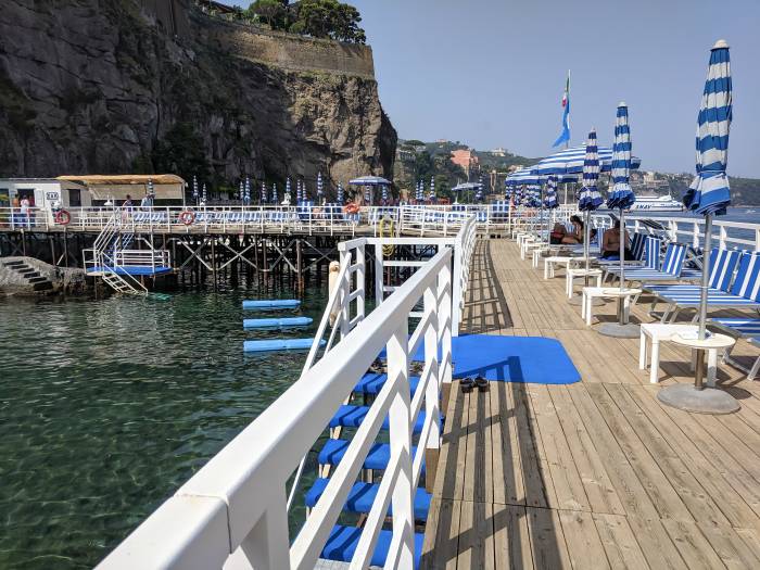 5 days in Sorrento, Italy + the Amalfi Coast | Where to stay in Sorrento, Grand Hotel Riviera swimming dock #sorrento #italy #naples #grandhotelriviera