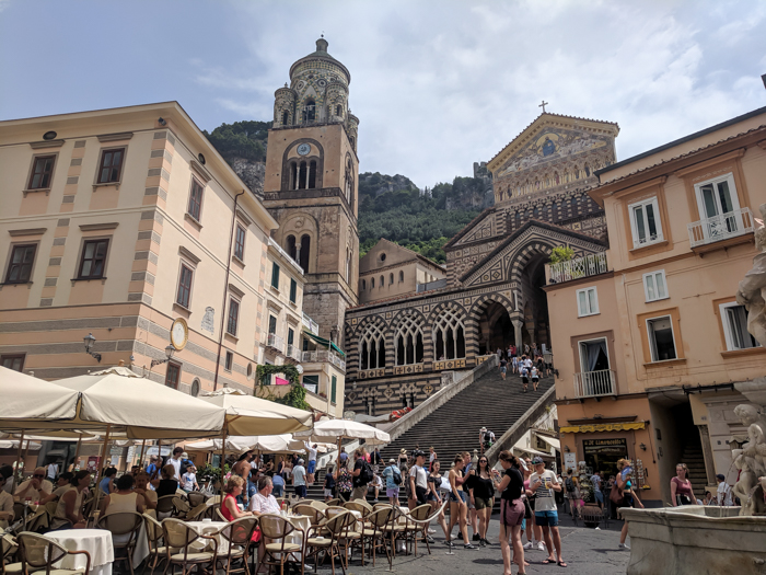 Amalfi square and church | Hiking the Path of the Gods from Sorrento, Italy on the Amalfi Coast | #pathofthegods #sorrento #amalficoast #hiking #italy