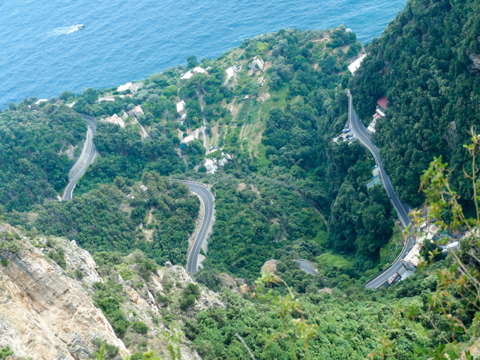 Winding roads of the Amalfi Coast | Hiking the Path of the Gods from Sorrento, Italy on the Amalfi Coast | #pathofthegods #sorrento #amalficoast #hiking #italy