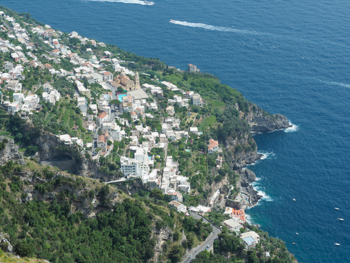 View of Praiano along the Amalfi Coast | Hiking the Path of the Gods from Sorrento, Italy on the Amalfi Coast | #pathofthegods #sorrento #amalficoast #hiking #italy