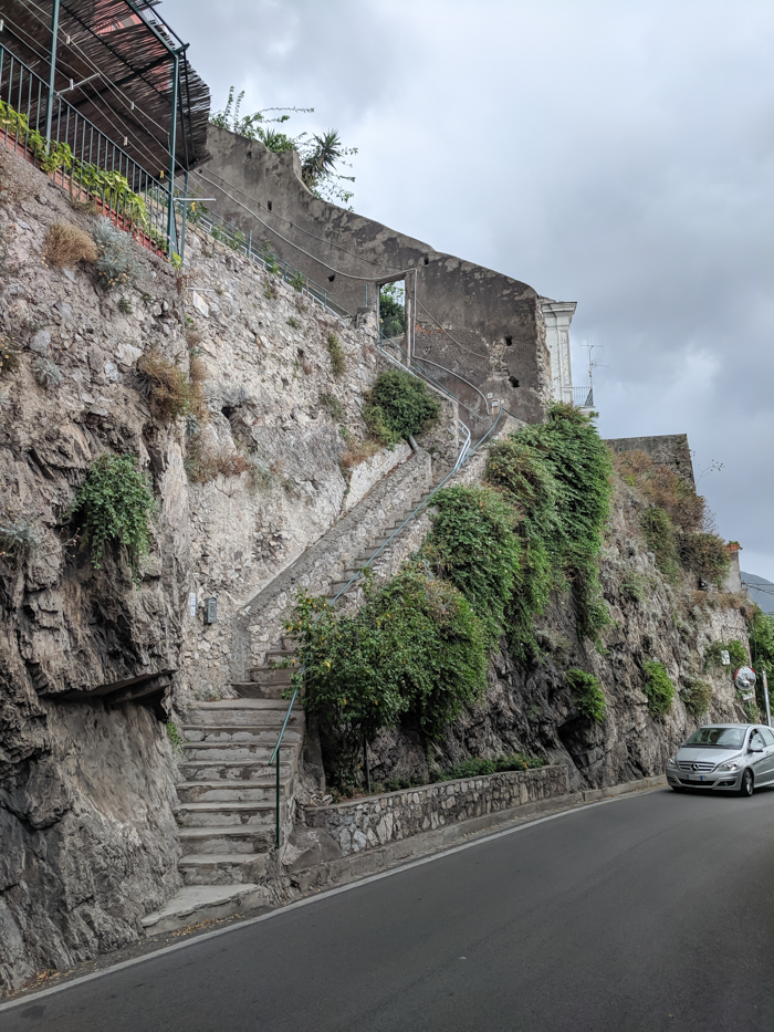 The end of the stairs in Positano, along the Amalfi Coast | Hiking the Path of the Gods from Sorrento, Italy on the Amalfi Coast | #pathofthegods #sorrento #amalficoast #hiking #italy