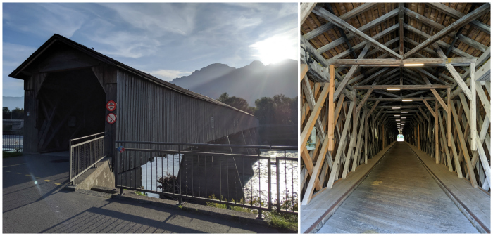 2 days in liechtenstein | Walk across the Alte Rhinebrücke, the old bridge over the Rhine that connects Vaduz and Switzerland.