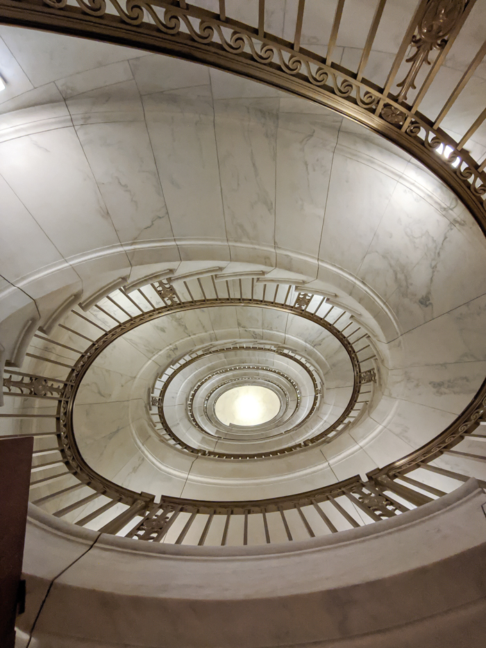 spiral staircase inside the Supreme Court | Another long weekend in Washington, D.C.