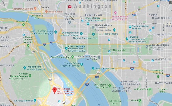 Where is the Pentagon | Washington DC or Arlington Virginia? Map of where the Pentagon is - taking a Pentagon tour