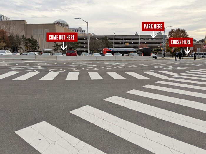 Pentagon City Parking Garage map location - Where to park for a Pentagon tour - How to get to the Pentagon for your tour | How to walk to the Pentagon for a tour