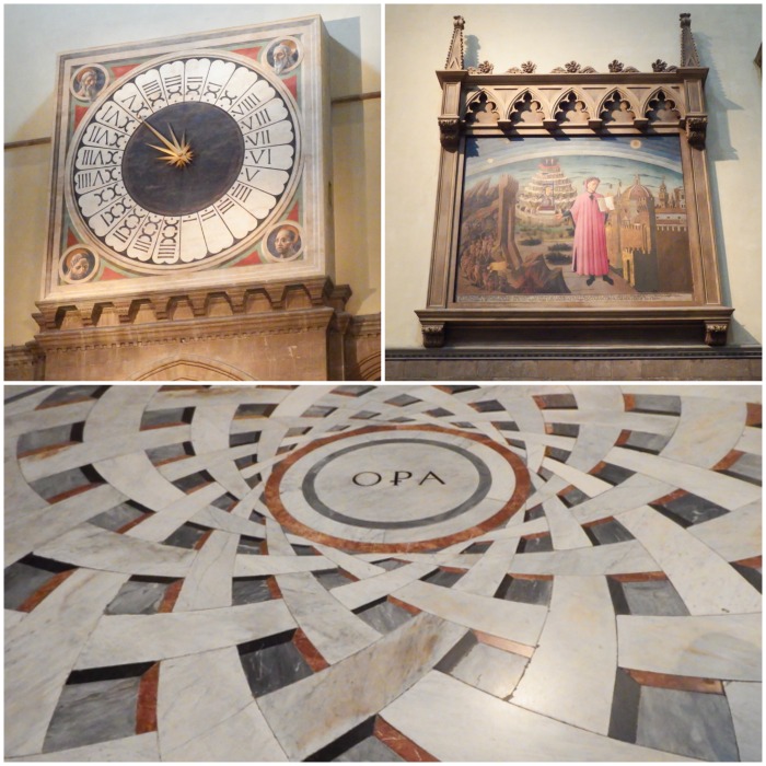 The interior highlights of Il Duomo, Cathedral of Santa Marie del Fiore (24-hour clock, painting of Dante, marble floor) / 2 days in Florence, Italy