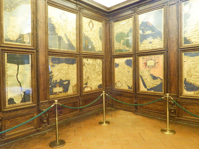 Map room inside Palazzo Vecchio museum / 2 days in Florence, Italy