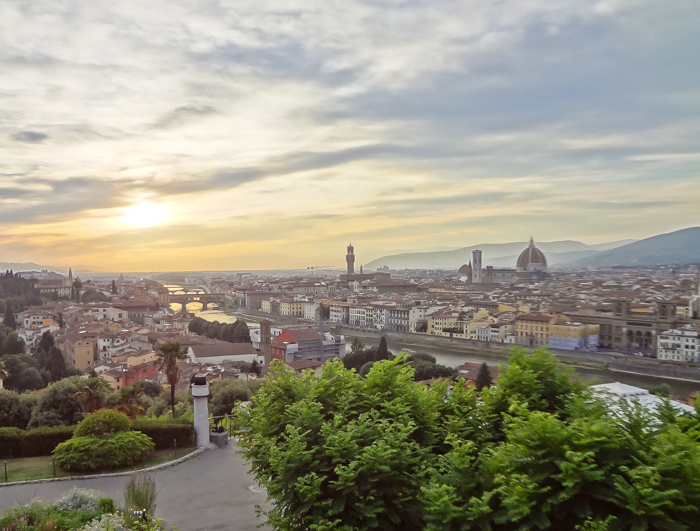 View of Florence from Piazzale Michelangelo at sunset / 2 days in Florence, Italy