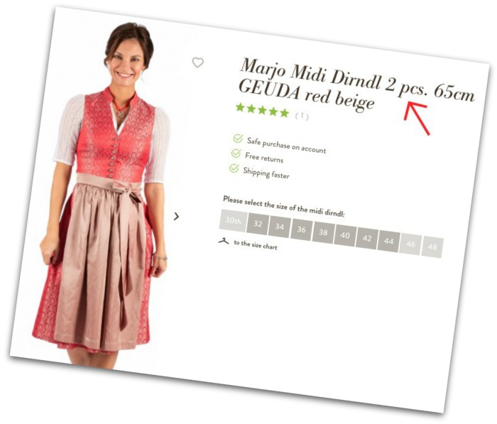 Size Guide - Dirndl Online Shop