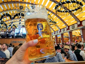 Oktoberfest party beer: What kind of beer to serve at your oktoberfest party | Lowenbrau mass at Oktoberfest in Munich, Germany #oktoberfest #munich #germany #beer #festival #mywanderlustylife