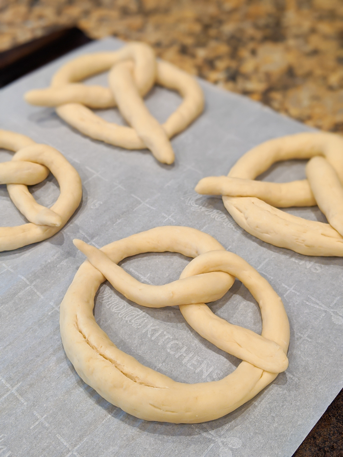 dough that has been shaped into pretzels