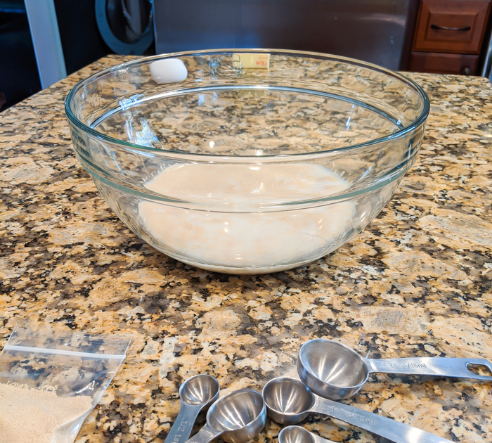 Yeast mixture in a bowl