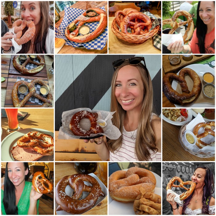 collage of pretzel pictures