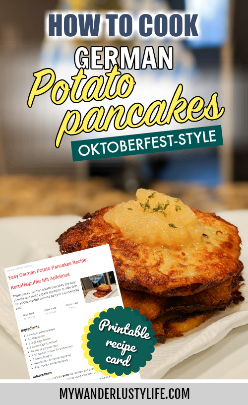 Easy German Potato Pancakes Recipe: How to make kartoffelpuffer mit apfelmus / potato pancakes with apple sauce / latkes #oktoberfest #germanfood #potatopancakes #kartoffelpuffer #applesauce #germanrecipe