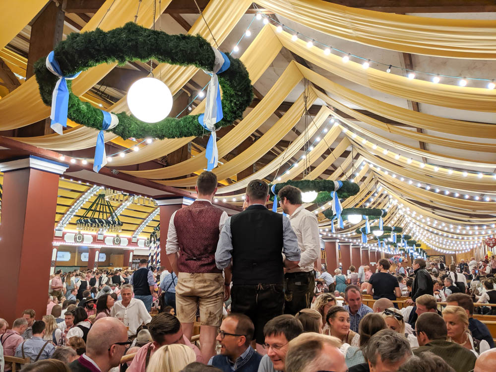 How to decorate for an Oktoberfest party at home: Lowenbrau tent