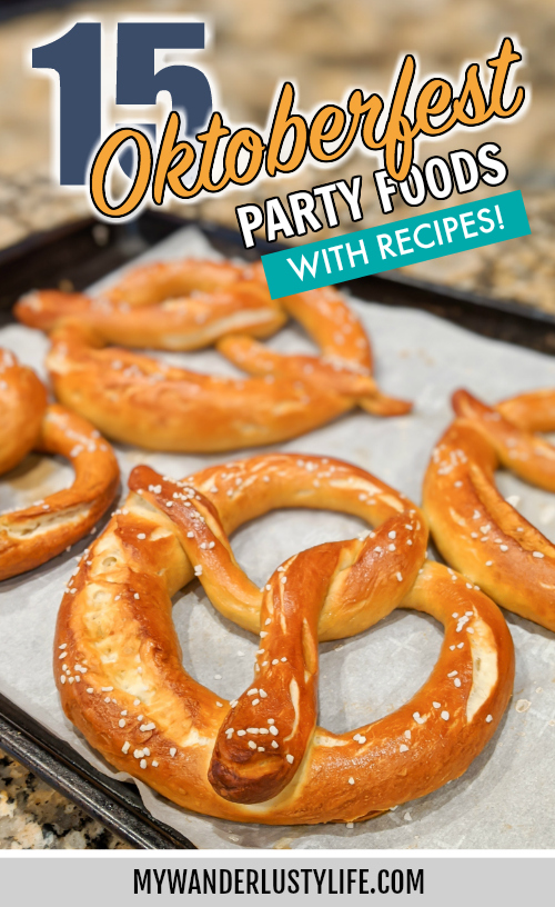 The perfect Oktoberfest party foods for your oktoberfest-themed party at home | What to serve at an Oktoberfest party #oktoberfest #oktoberfestfood #germanfood #germanrecipes #pretzels