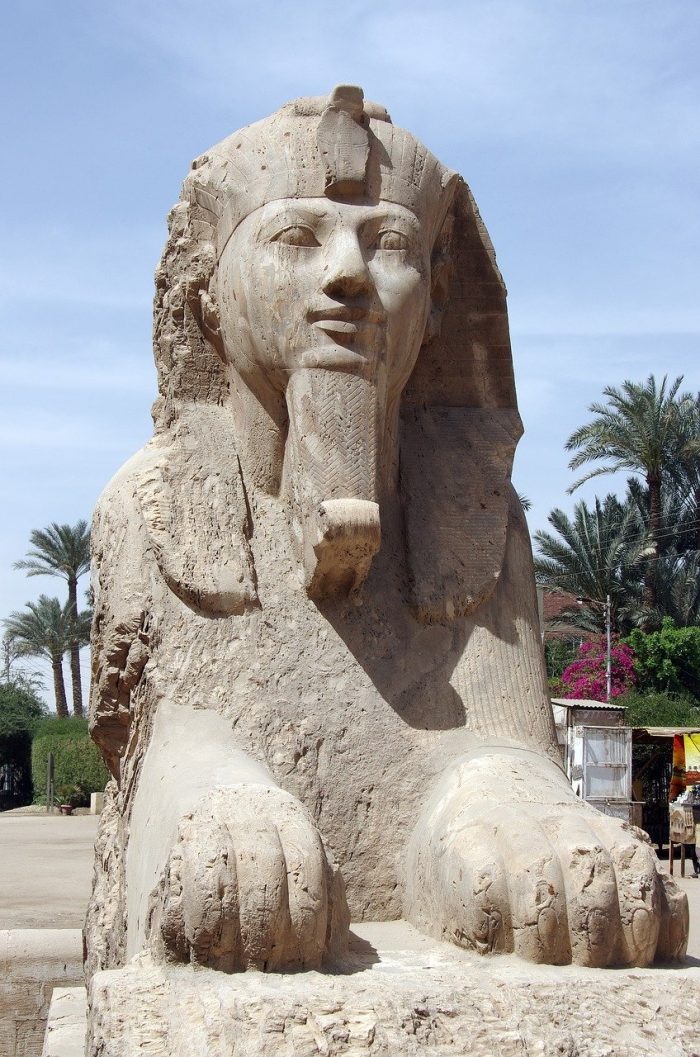 Sphinx statue in memphis egypt