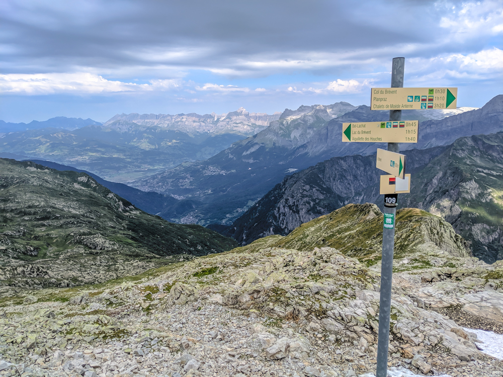 Best hikes in Chamonix: Plan de l'Aiguille to Mer de Glace and Montenvers on the Grand Balcon Nord / best day hikes in Chamonix / Mer de glace glacier, hiking in chamonix / trail signs and flowers