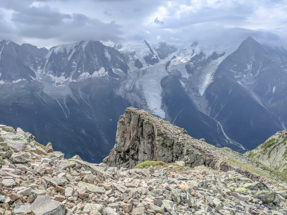 Best hikes in Chamonix: Plan de l'Aiguille to Mer de Glace and Montenvers on the Grand Balcon Nord / best day hikes in Chamonix / Mer de glace glacier, hiking in chamonix / the view from Le Brevent