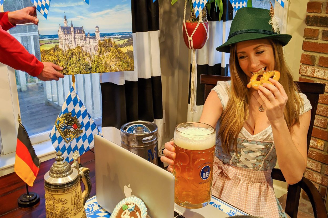 How to throw an Oktoberfest Party when you can't make it to Munich, Germany | Oktoberfest-themed party ideas. What food and beer to serve at an Oktoberfest party, what to wear, Oktoberfest party decorations and the perfect oktoberfest party music. Host an Oktoberfest party with this guide #mywanderlustylife #oktoberfest #beerfestival #beer #munich #germany #beerfest #bierfest #pretzels