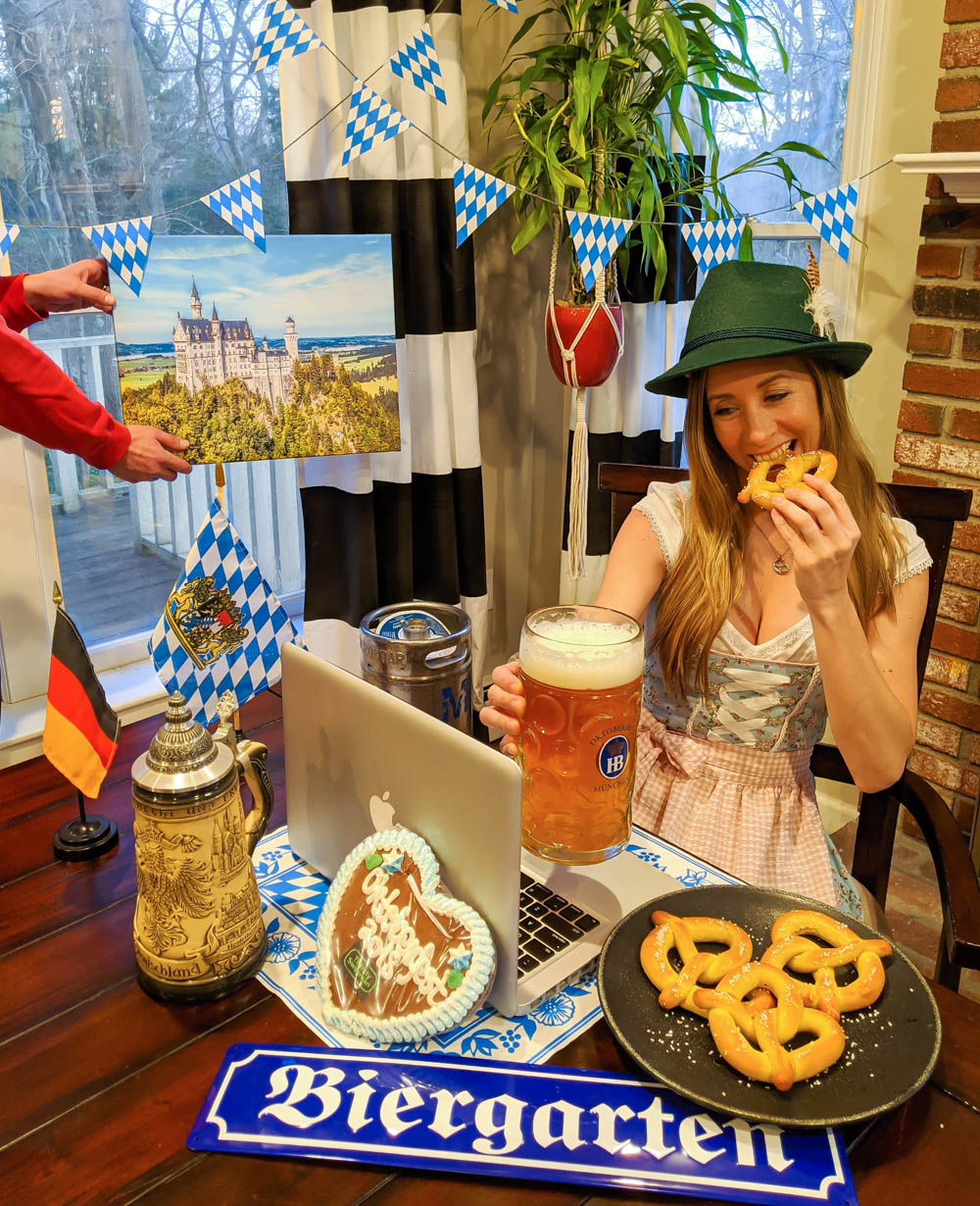 How to throw an Oktoberfest Party when you can't make it to Munich, Germany | Oktoberfest-themed party ideas. What food and beer to serve at an Oktoberfest party, what to wear, Oktoberfest party decorations and the perfect oktoberfest party music. Host an Oktoberfest party with this guide #mywanderlustylife #oktoberfest #beerfestival #beer #munich #germany #beerfest #bierfest #pretzels