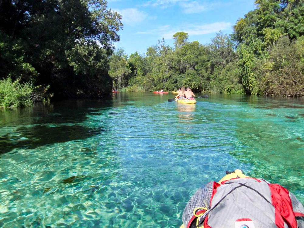 kayaking on a turquoise river