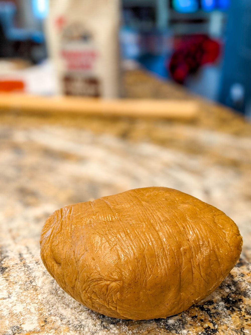 ball of dough for lebkuchenherzen, gingerbread heart cookies