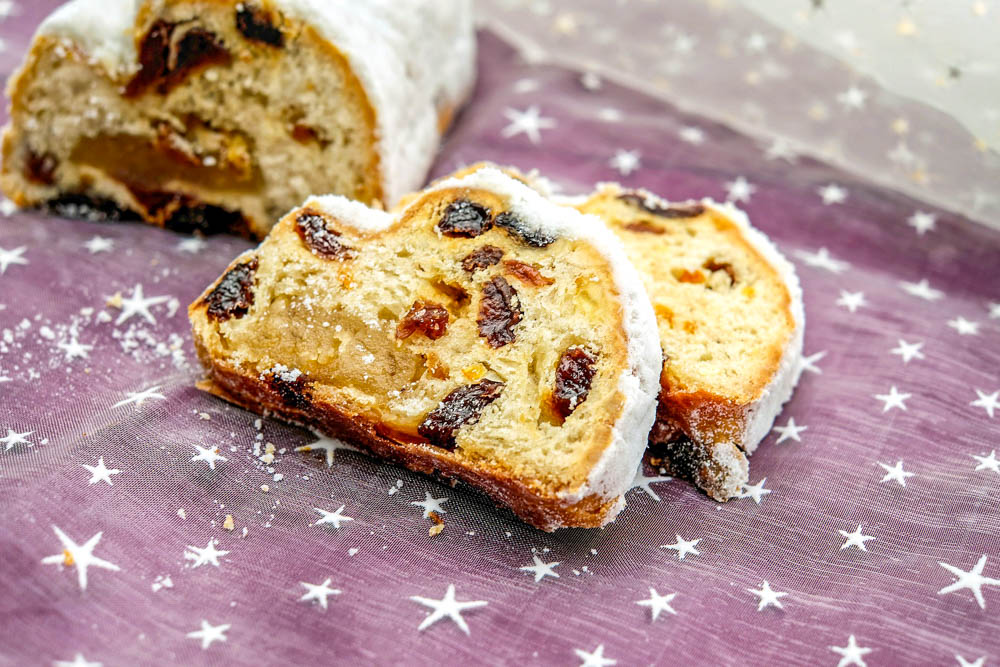 stollen fruit cake bread for german christmas