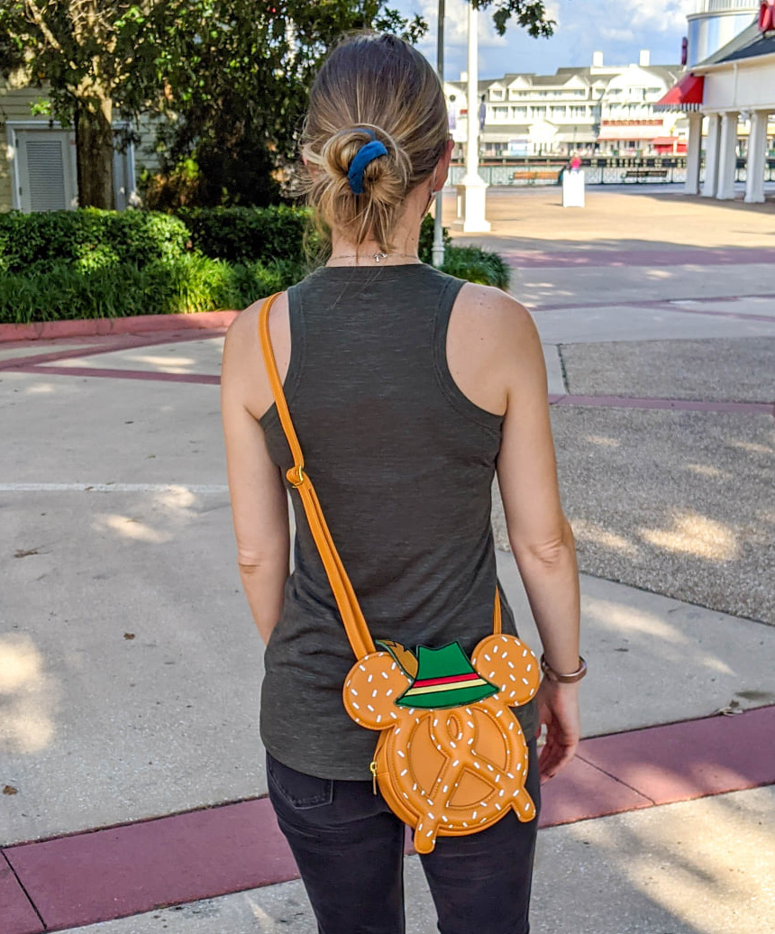 oktoberfest gift ideas, perfect gifts for oktoberfest lovers: Mickey pretzel purse from Epcot Germany Pavilion