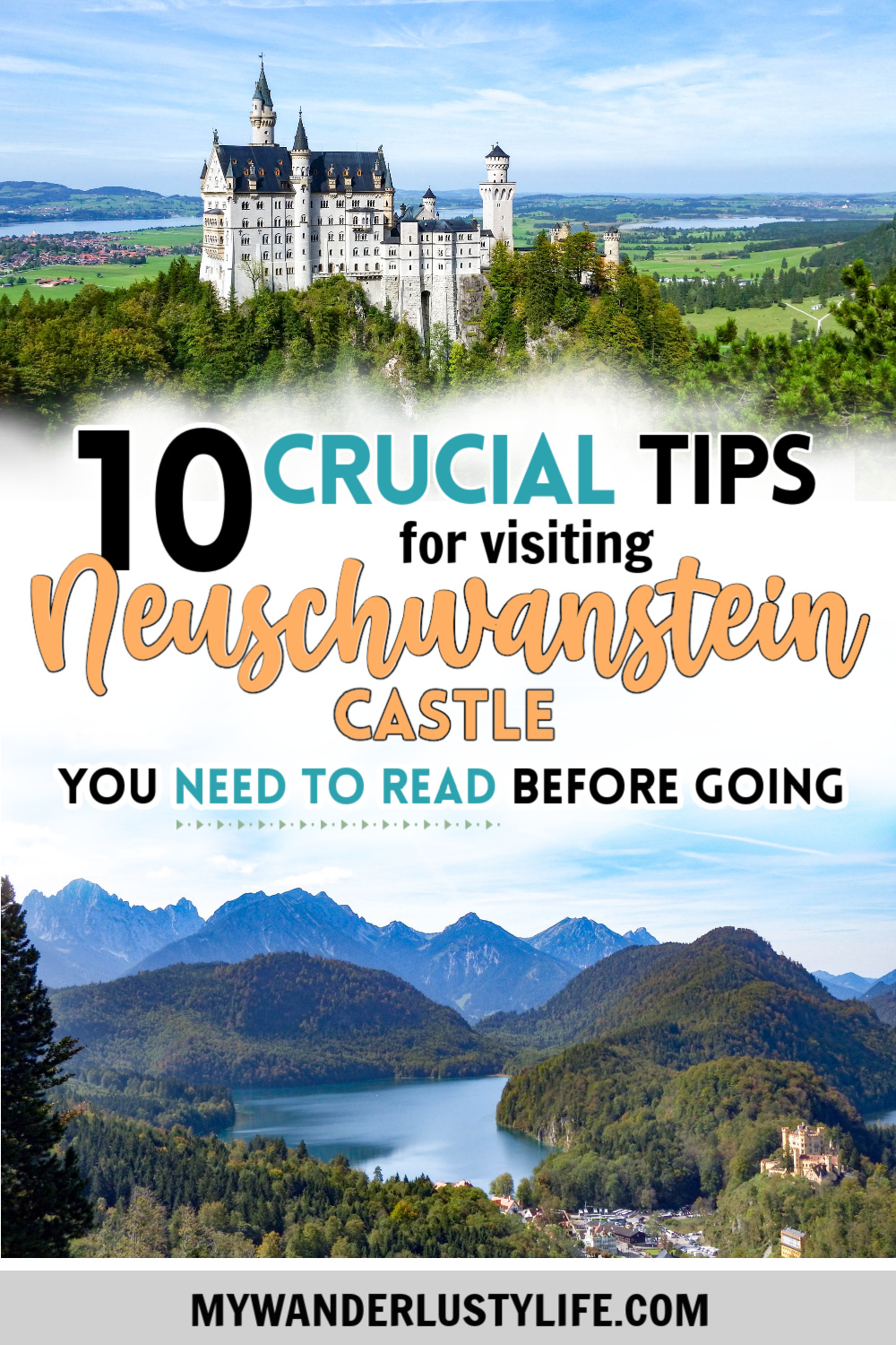 10 Crucial Tips to Visit Neuschwanstein Castle Skillfully and Worry-Free | Tips for visiting Neuschwanstein Castle in Bavaria, Germany | Neuschwanstein Castle tour tickets #hohenschwangau #neuschwanstein #castle #bavaria #germany #mywanderlustylife