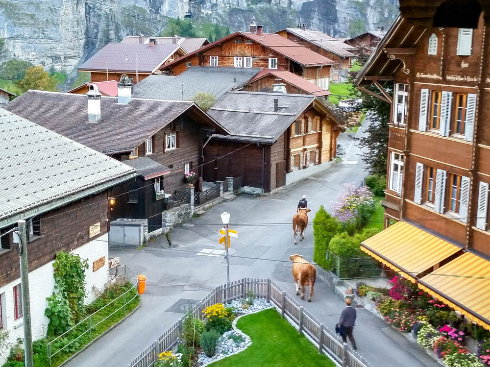 Esther's Guesthouse view | Where to stay in Gimmelwald, Switzerland: Mountain Hostels and B&Bs | Best places to stay in Gimmelwald