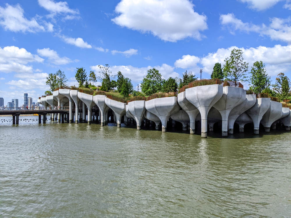 strange public park over a river