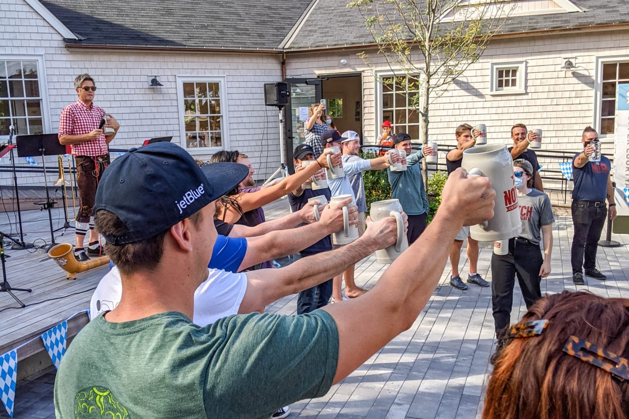 Best Oktoberfest Games for Fun & Hilarious Backyard Bierfests | Games like Hammerschlagen, Masskrugstemmen, pretzel-eating contests, stein-carrying races, board games, and more