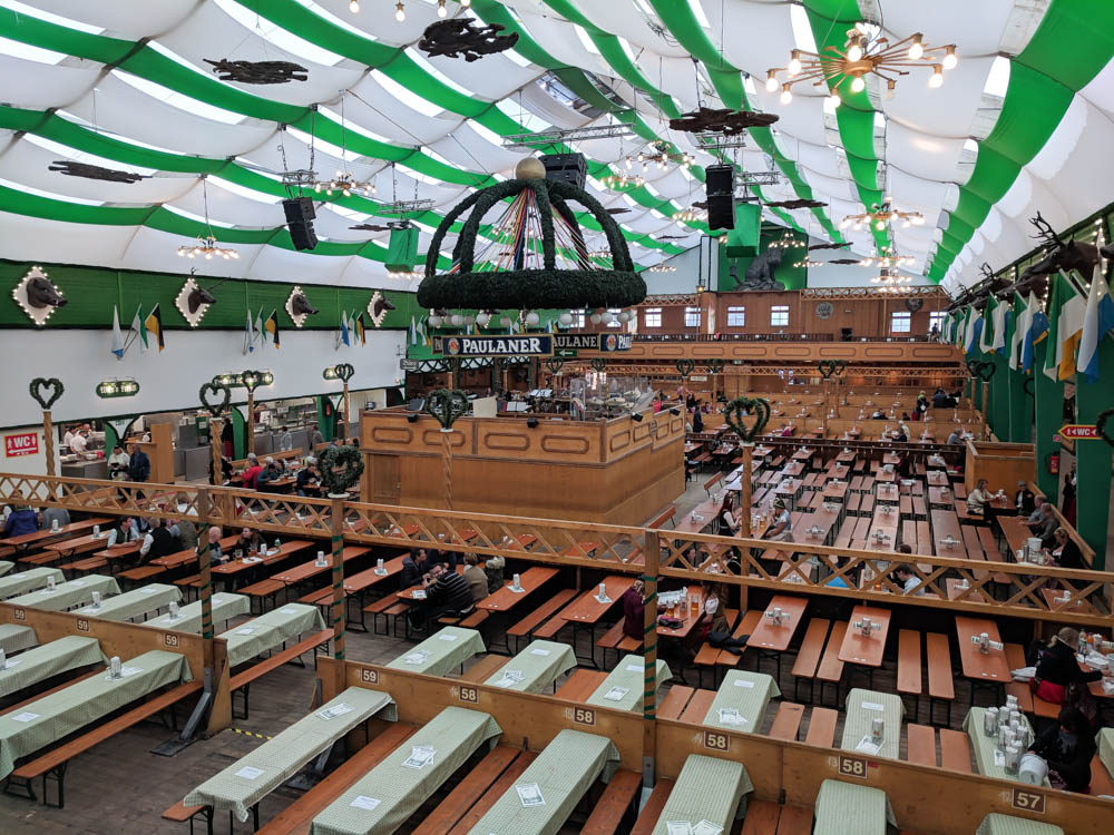 empty oktoberfest beer tent