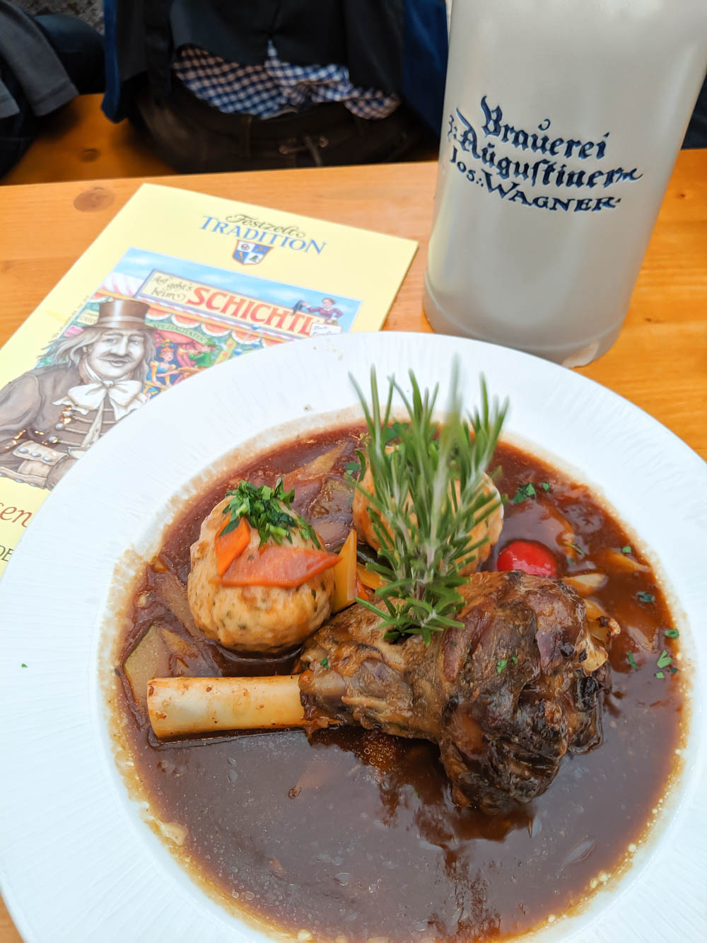pork knuckle plate and beer mug