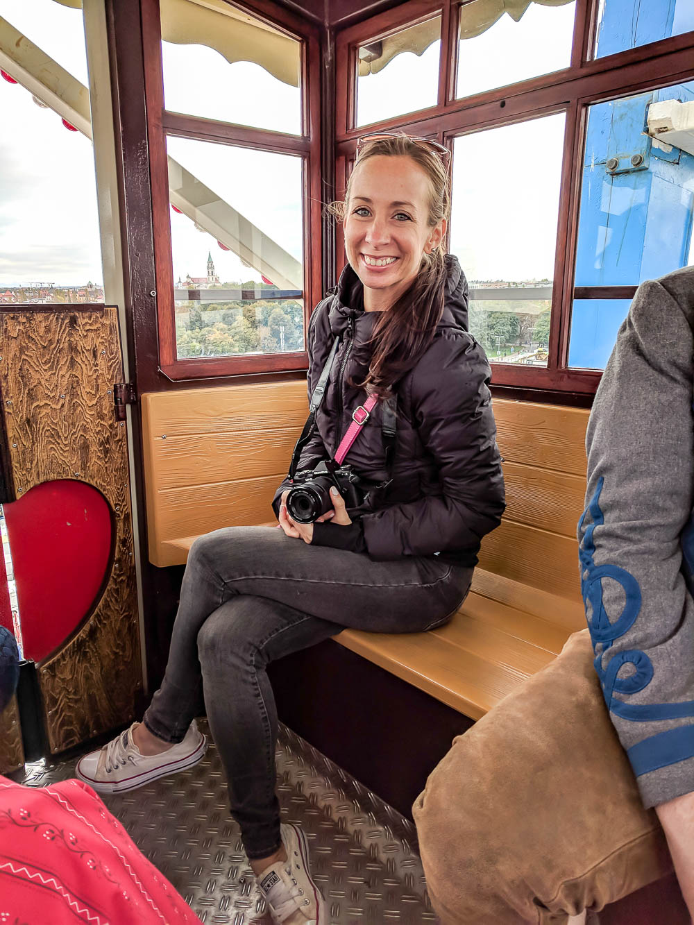 me on the ferris wheel in regular clothing