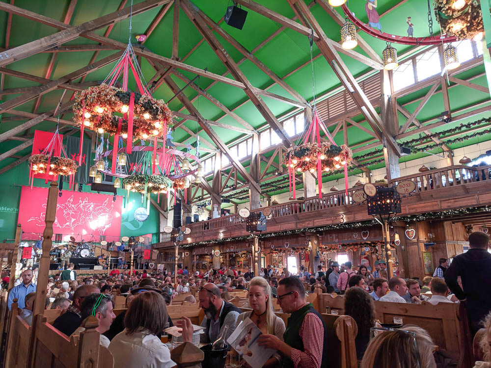 inside the wine tent at oktoberfest