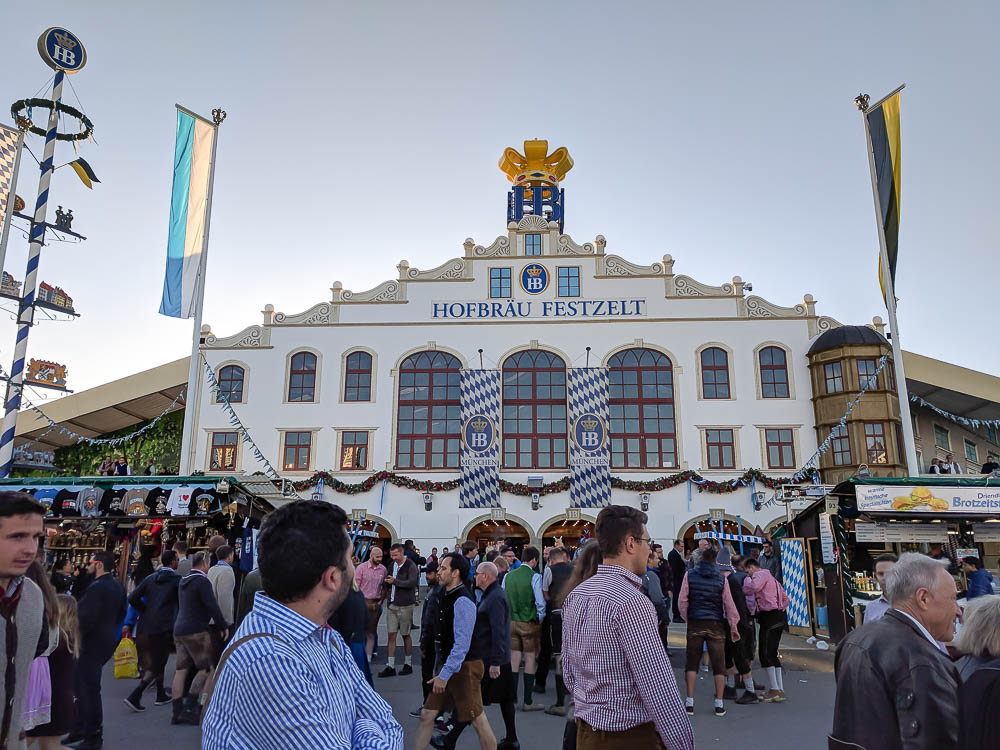 exterior view of hofbrau oktoberfest beer tent